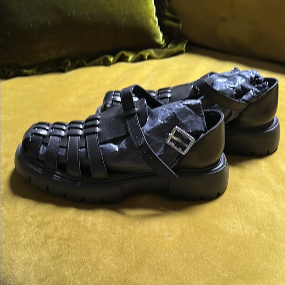 Black Strappy Buckle Shoes